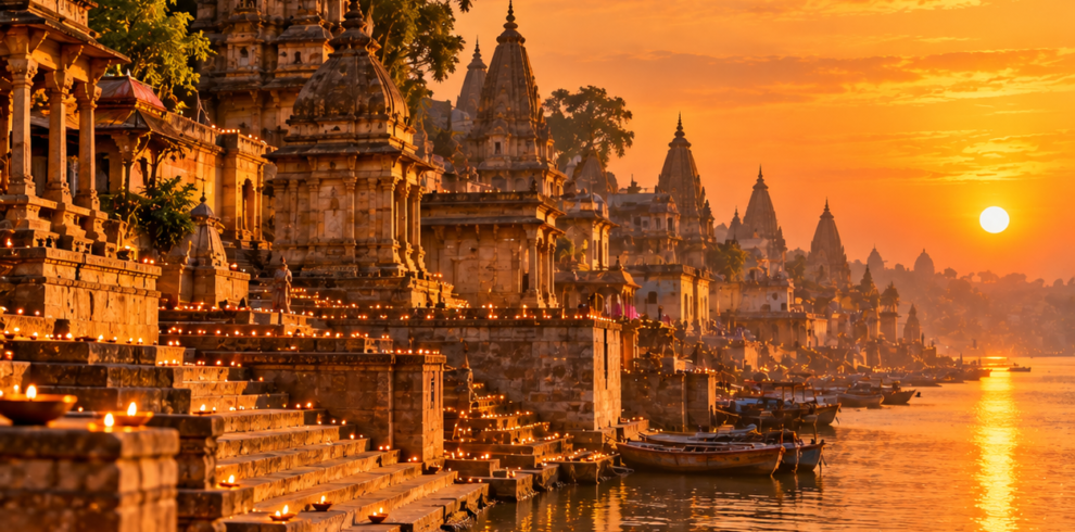 Golden Sunset Over Riverside Ghats